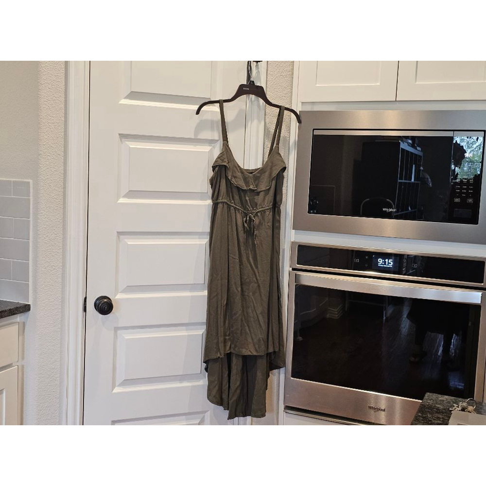 Torrid Olive Green Ruffle Top Hi-Low Synch-Waist Dress Size L (0X) - Picture 4 of 13